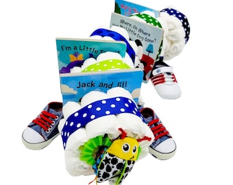 Book Worm Diaper Cake - Book Diaper Cake - Book Baby Shower - Story Time - Unique Diaper Cakes - Caterpillar - Baby Shower Centerpiece