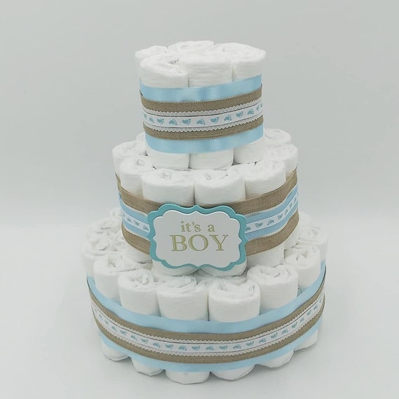 Ready to Ship It's a Boy Boy Diaper Cake Boy Baby Shower 