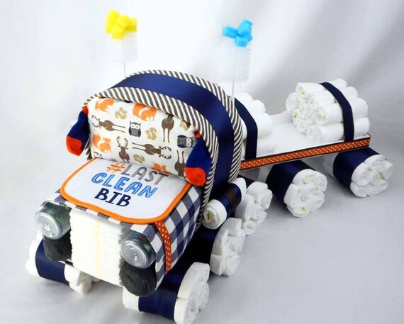 Gateau De Couche De Semi Camion Gateau Unique De Couche Etsy