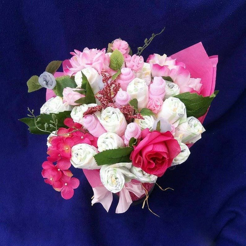 Flower Diaper Bouquet Baby Shower Centerpiece Gift Table Etsy Flower Diaper Bouquet Baby Shower Centerpiece Gift Table Etsy