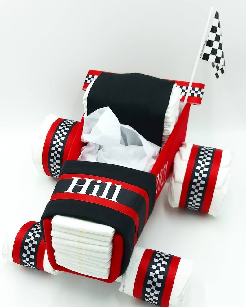 Race Car Baby Shower Diaper Cake Diaper Cake Baby Etsy