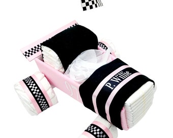 Race Car - Baby Shower - Diaper Cake - Diaper Cake - Baby Shower Gift - Baby Gift - Baby Shower Centerpiece - Race Car Theme