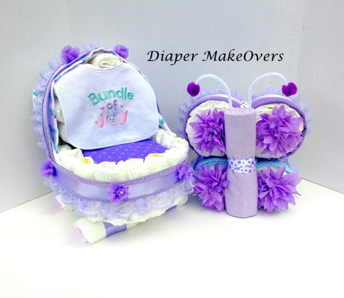 Baby Girl Baby Shower Gift Set Unique Girl Diaper Cakes Etsy Israel