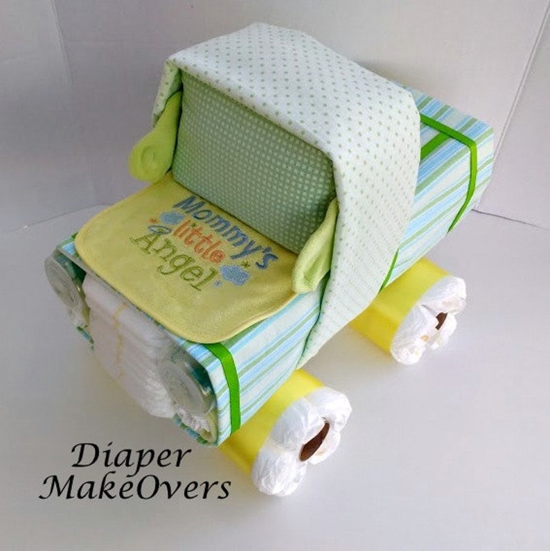 Shower Centerpiece Baby Girl Unique Diaper Cake Baby Boy Diaper Cake Baby Shower Gift Truck Diaper Cake Gender Neutral Gift Ideas