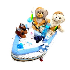 Fishing Boat Diaper Cake Fishing Baby Shower Boat Baby Shower Centerpiece Nautical Baby Shower image 9