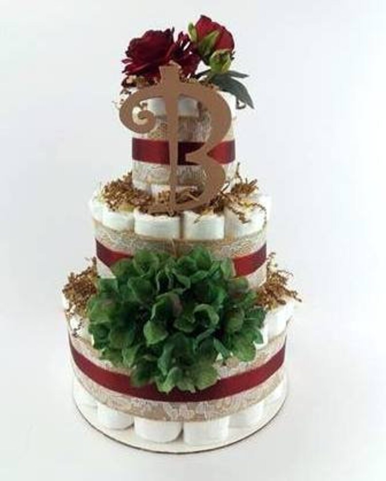 Rustic Burlap Lace Diaper Cake Burlap Diaper Cake Baby Etsy