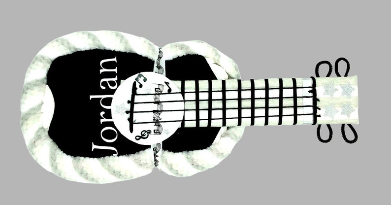 Personalized Guitar Diaper Cake Diaper Cake Baby Gift Rock and Roll Guitar Baby Shower image 3