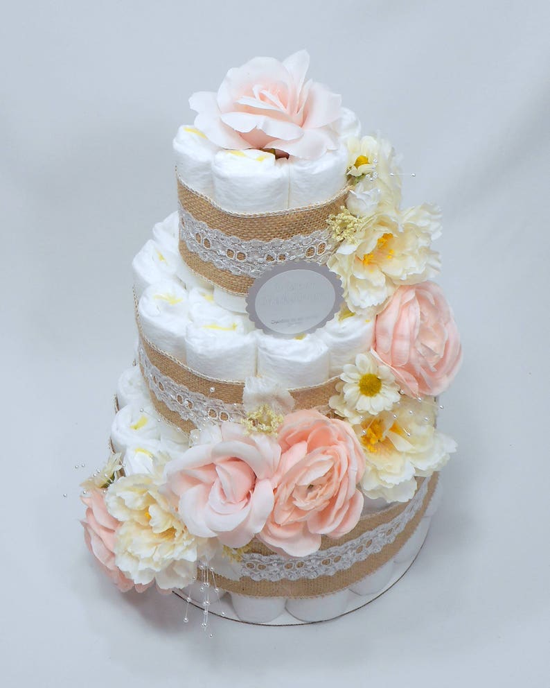 Floral Diaper Cake Pink Diaper Cake Baby Shower Etsy Australia