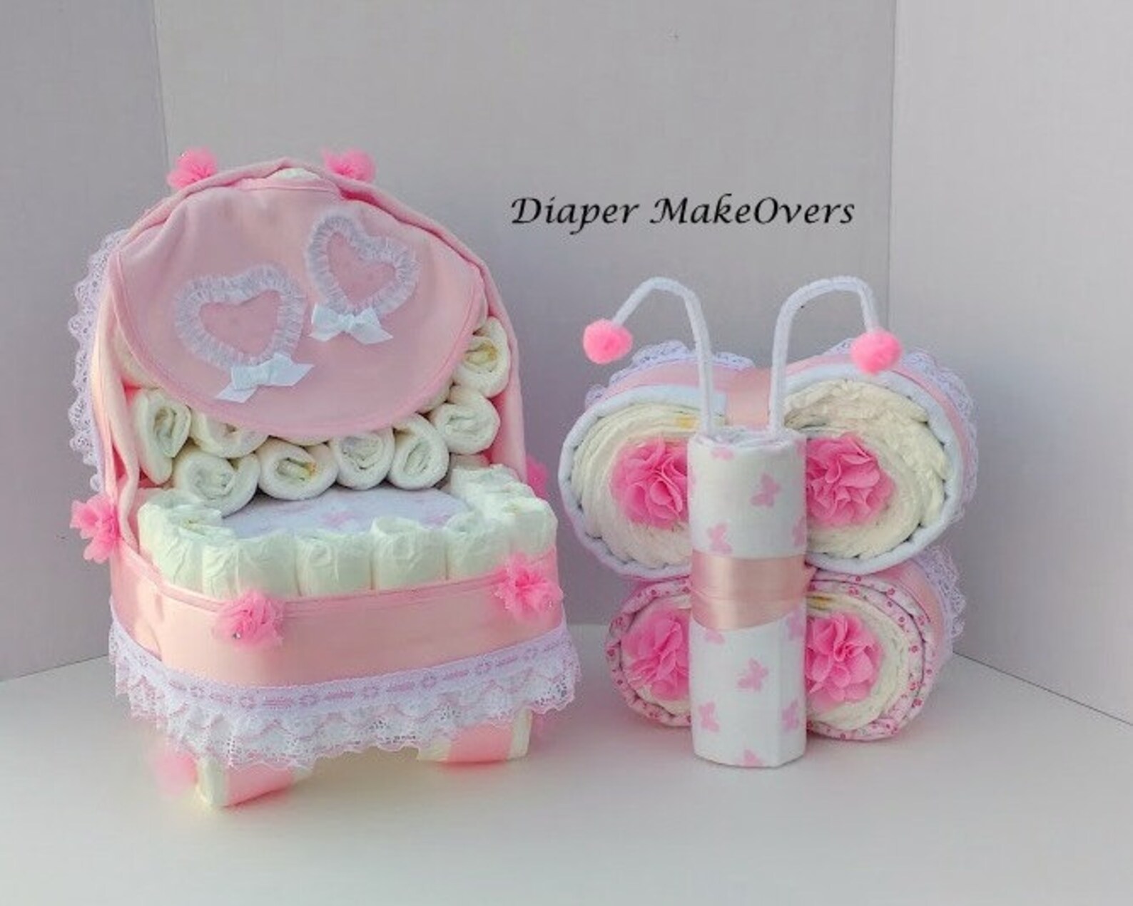Baby Girl Baby Shower Gift Set Unique Girl Diaper Cakes Etsy Israel