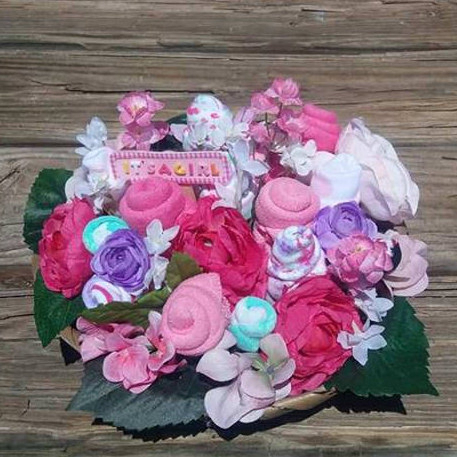Baby Shower Gift Baby Bouquet Baby Floral Bouquet New Etsy