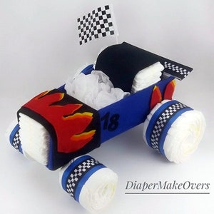 Race Car Diaper Cake Diaper Cake Car Diaper Cake Baby Shower Centerpiece Baby Gift Baby Shower Gift image 7