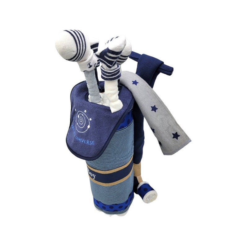 Boy Golf Bag Diaper Cake Golf Baby Shower Baby Shower Gift for Boys New Dad Gift image 7