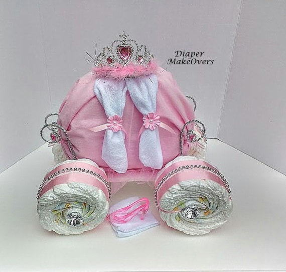 cinderella carriage diaper cake