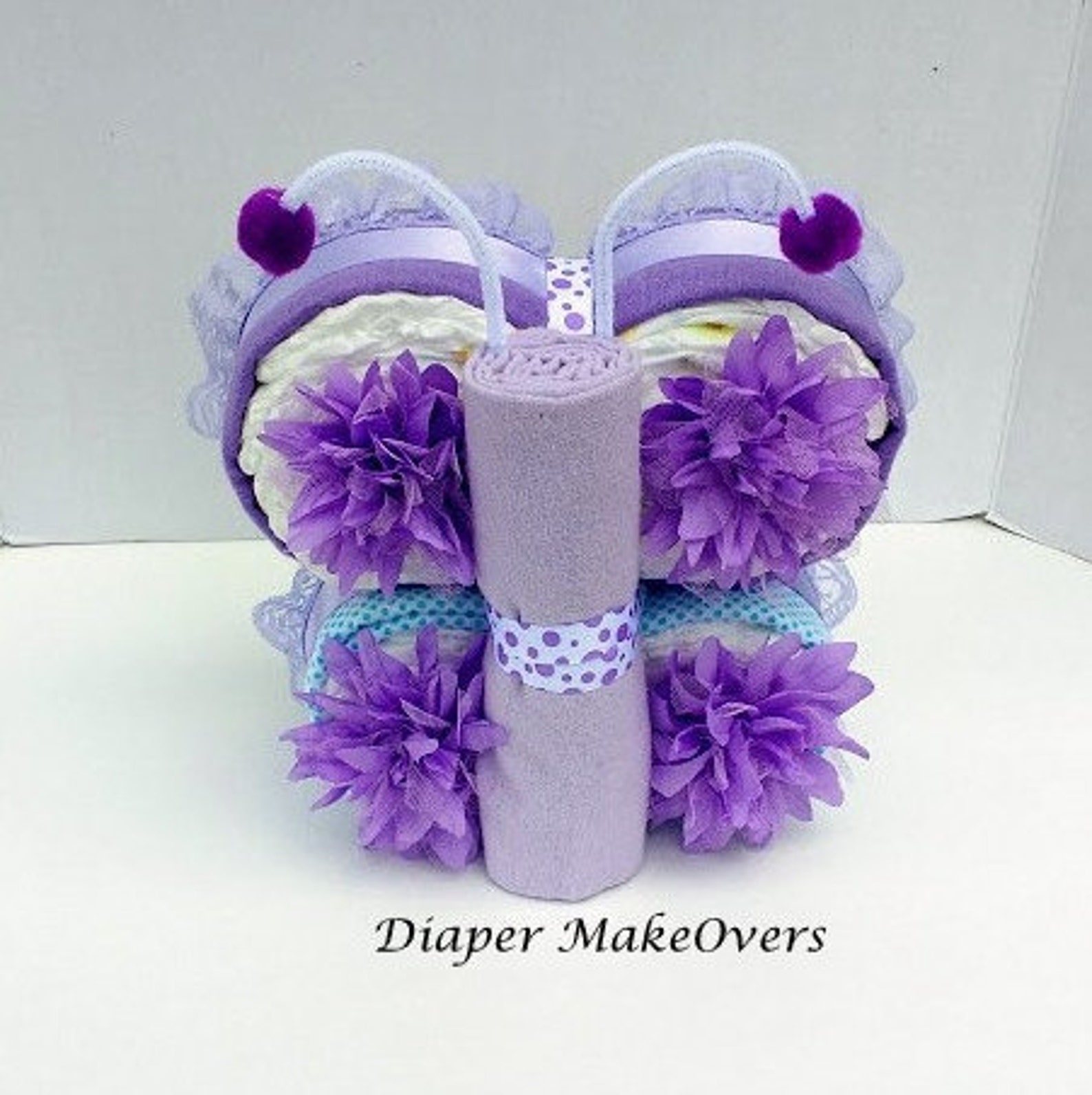 Girl Diaper Cake Unique Diaper Cake Baby Gift Butterfly Etsy