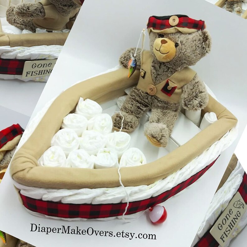 Boat Diaper Cake Fishing Boat Diaper Boat Fishing Baby Etsy