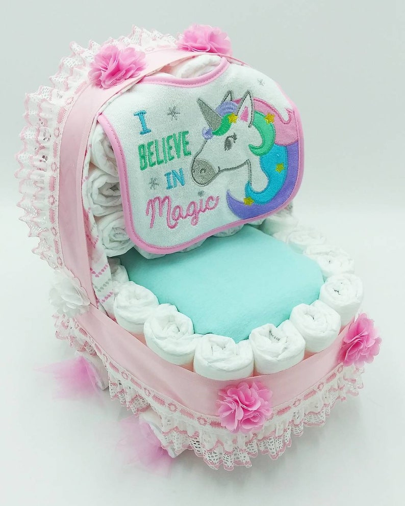 Baby Carriage Diaper Cake Carriage Diaper Cake Girl Diaper Etsy