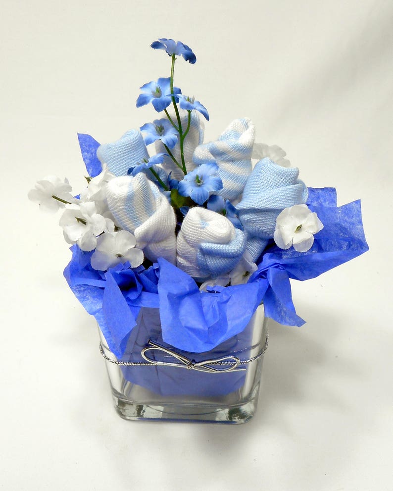 Baby Sock Bouquet Baby Shower Flowers Shower Decorations Etsy