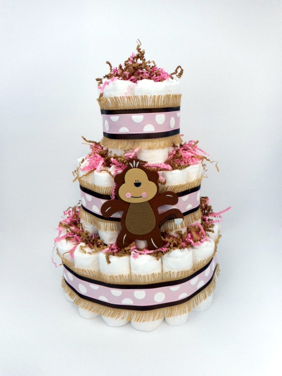 Singe A Couches Diaper Cake Jungle Diaper Cake Piece Etsy