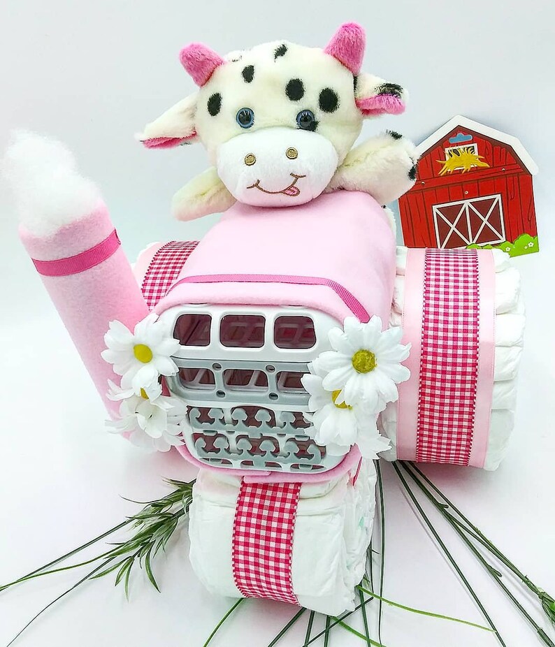 Farm Diaper Cake Tractor Diaper Cake Country Baby Shower Etsy