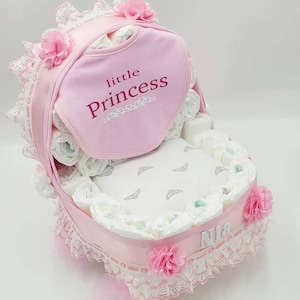 Baby Carriage Diaper Cake - Carriage Diaper Cake - Girl Diaper Cake - - Unique Baby Shower Gift or Centerpiece - Basinet