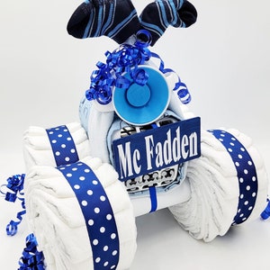 4 Wheeler Diaper Cake Unique Baby Shower Gift or Centerpiece Unique DiaperCake Baby Boy Diaper Cake image 2