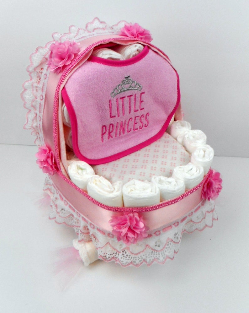 Baby Carriage Diaper Cake Girl Diaper Cake Unique Baby Etsy