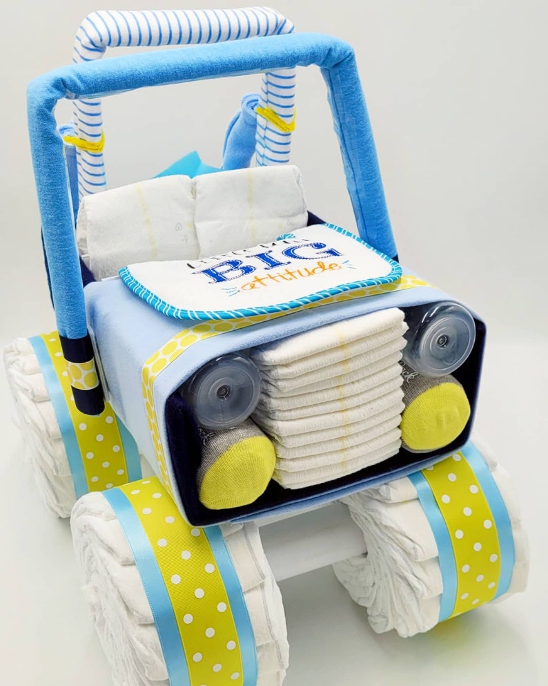 Diaper Jeep Unique Baby Gift Diaper Cake Baby Shower Centerpiece Baby Shower Gift One Of a Kind Gift for Baby image 8