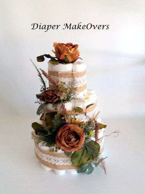 burlap diaper cake