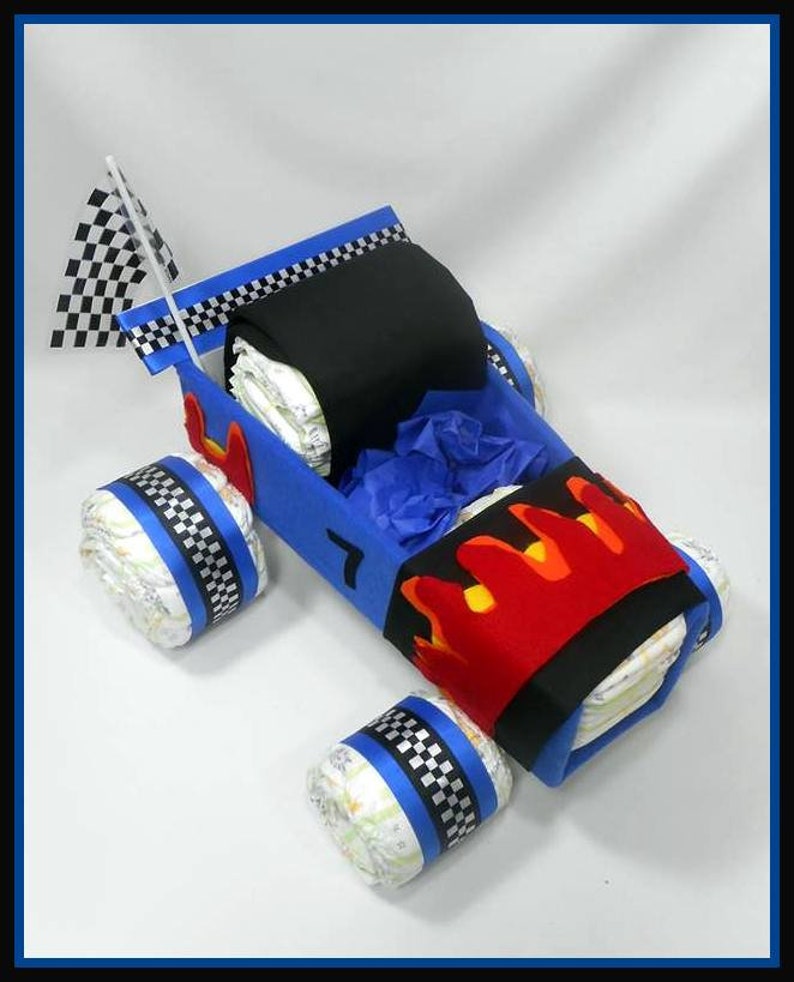 Race Car Diaper Cake Diaper Cake Car Diaper Cake Baby Shower Centerpiece Baby Gift Baby Shower Gift image 6