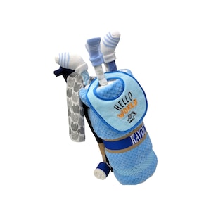 Boy Golf Bag Diaper Cake Golf Baby Shower Baby Shower Gift for Boys New Dad Gift image 1