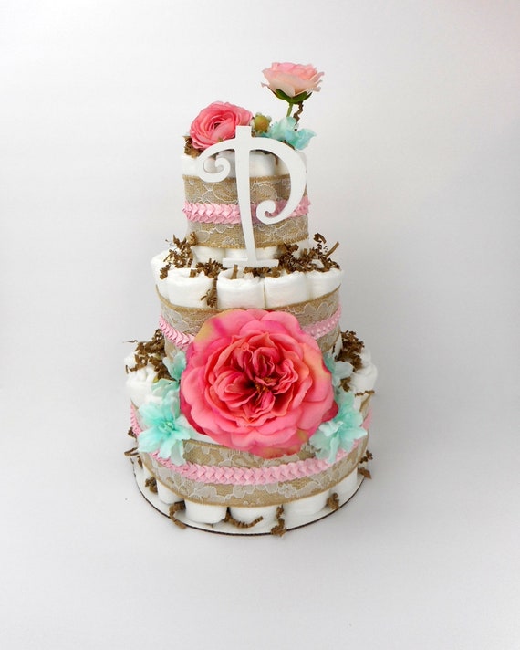 burlap diaper cake