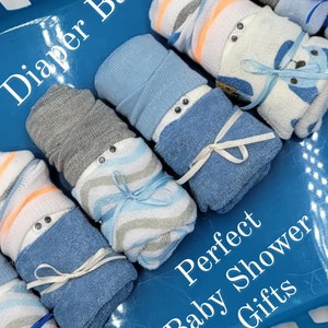 Unique Baby Shower Gift Sets - Diapers Babies (Set of 2) - Unique Diaper Cake - Baby Shower Favors - Baby Boy, Baby Girl, Neutral Baby