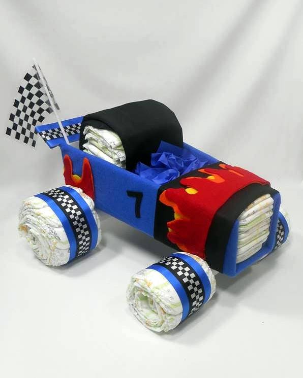 Race Car Diaper Cake Car Diaper Cake Baby Shower Etsy