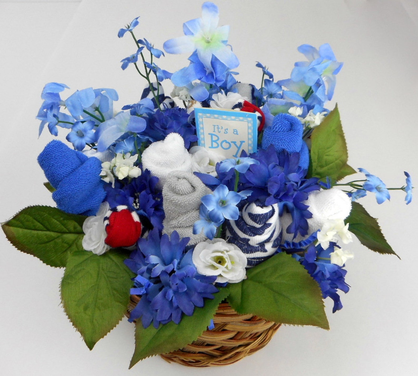 Gift Basket Baby Flower Bouquet Baby Shower Decorations Etsy