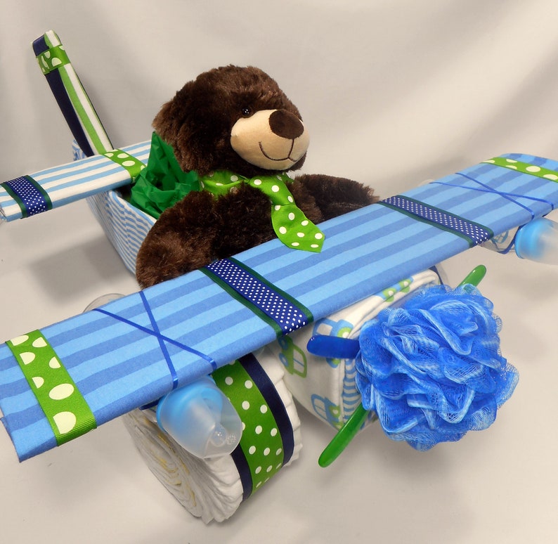 Airplane Diaper Cake Unique Diaper Cake Unique Baby Shower Gift Or Centerpiece Baby Boy Baby Girl Neutral Baby Gift