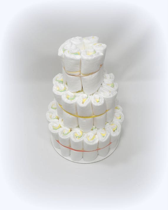 Diaper Cake Plain Diaper Cake Diy Diaper Cake Baby Etsy