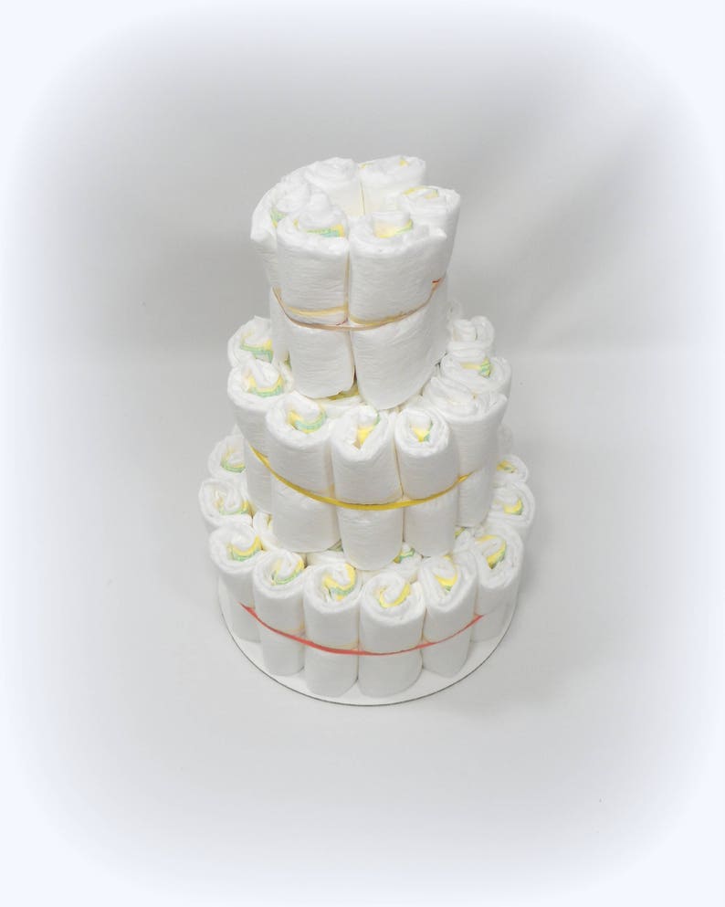 Diaper Cake Plain Diaper Cake Diy Diaper Cake Baby Etsy