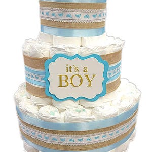 It&#39;s a Boy - Boy Diaper Cake - Boy Baby Shower