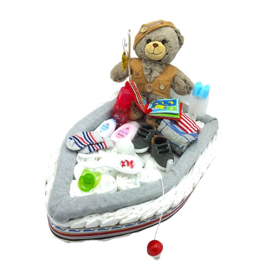 Gender Neutral Baby Shower Fishing Boat Fishing Baby Shower Fishing Boat  Diaper Cake 