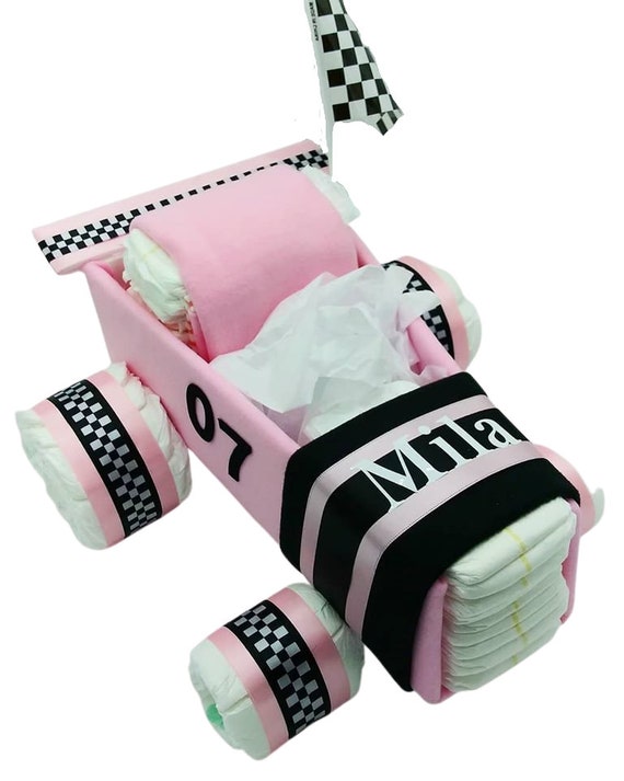Race Car - Baby Shower - Diaper Cake - Diaper Cake - Baby Shower Gift - Baby Gift - Baby Shower Centerpiece - Race Car Theme