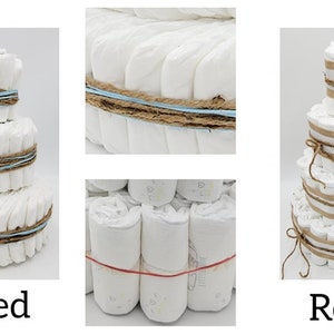 Rustic Diaper Cake Baby Shower Centerpiece Decoration DIY Diaper Cake Undecorated Diaper Cake Baby Shower Neutral Diaper Cake image 10