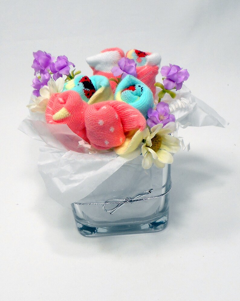 Baby Sock Bouquet Baby Shower Flowers Shower Decorations Etsy