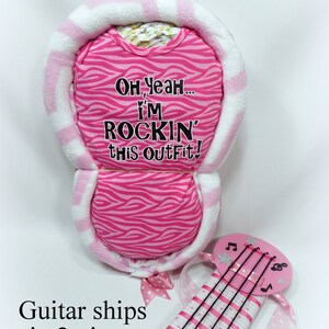 Personalized Guitar Diaper Cake Diaper Cake Baby Gift Rock and Roll Guitar Baby Shower image 10