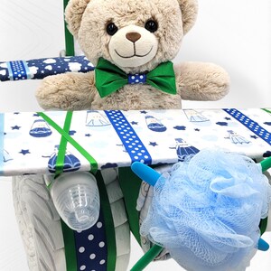Airplane Diaper Cake Baby Shower Decor Diaper Cakes Baby Boy Baby Girl Gender Neutral image 5