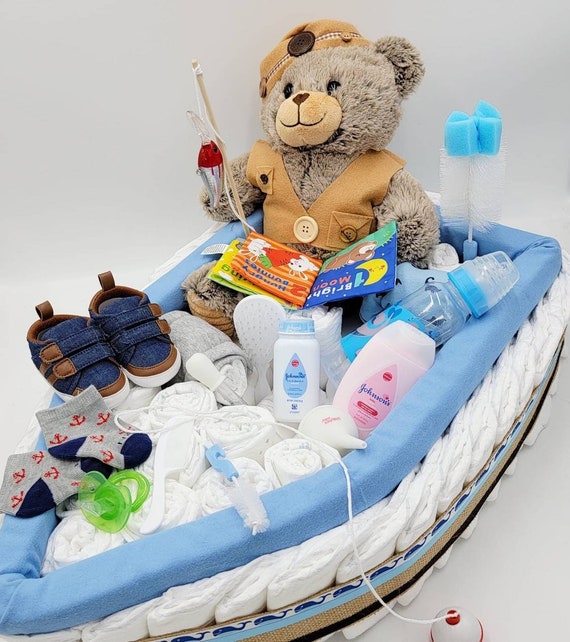 Fishing Boat Diaper Cake Fishing Baby Shower Boat Baby Etsy