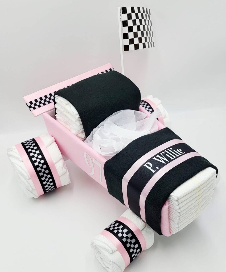 Race Car Baby Shower Diaper Cake Diaper Cake Baby | Etsy