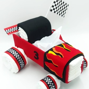 Race Car Diaper Cake Diaper Cake Car Diaper Cake Baby Shower Centerpiece Baby Gift Baby Shower Gift image 4