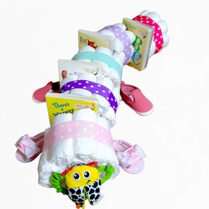 Caterpillar - Book Worm Diaper Cake - Reading -  Book Diaper Cake - Book Baby Shower - Story Time - Unique Diaper Cakes - Baby Shower