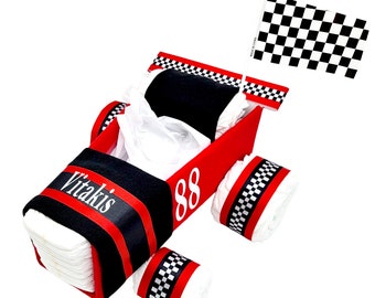 Race Car - Baby Shower - Diaper Cake - Diaper Cake - Baby Shower Gift - Baby Gift - Baby Shower Centerpiece - Race Car Theme