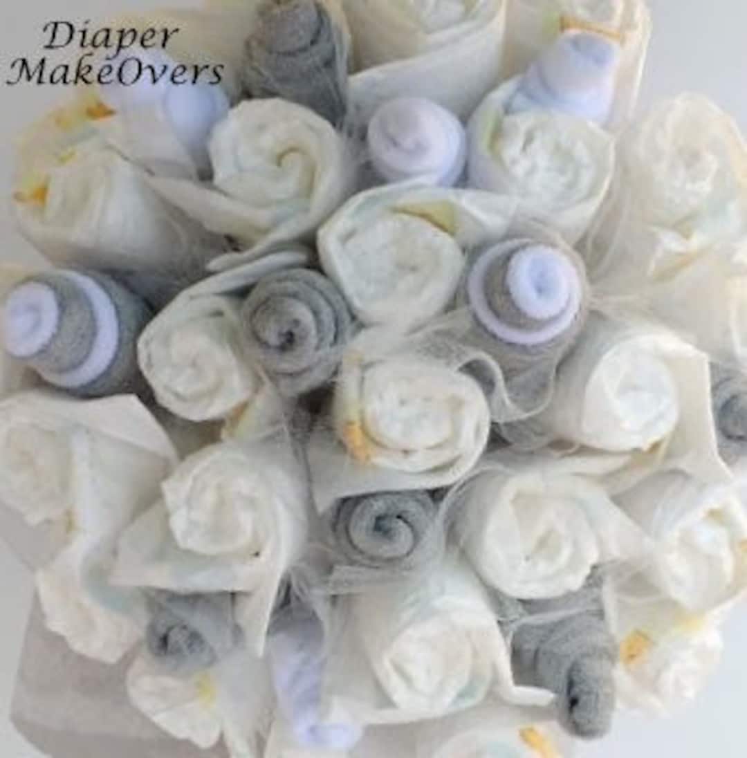 New Mom Gift Diaper Bouquet Unique Baby Shower Gift or Decoration